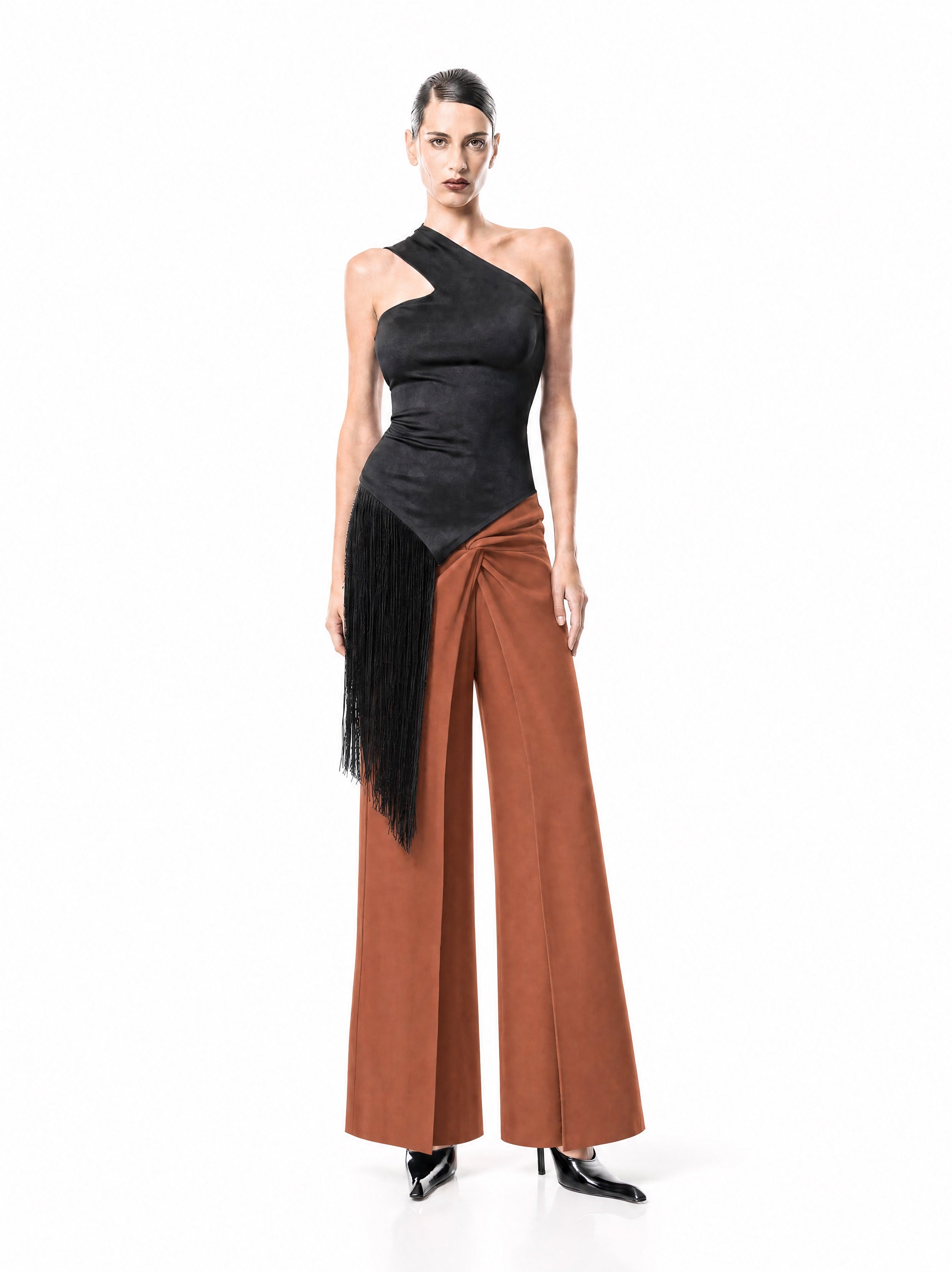 Noir Fringe Top