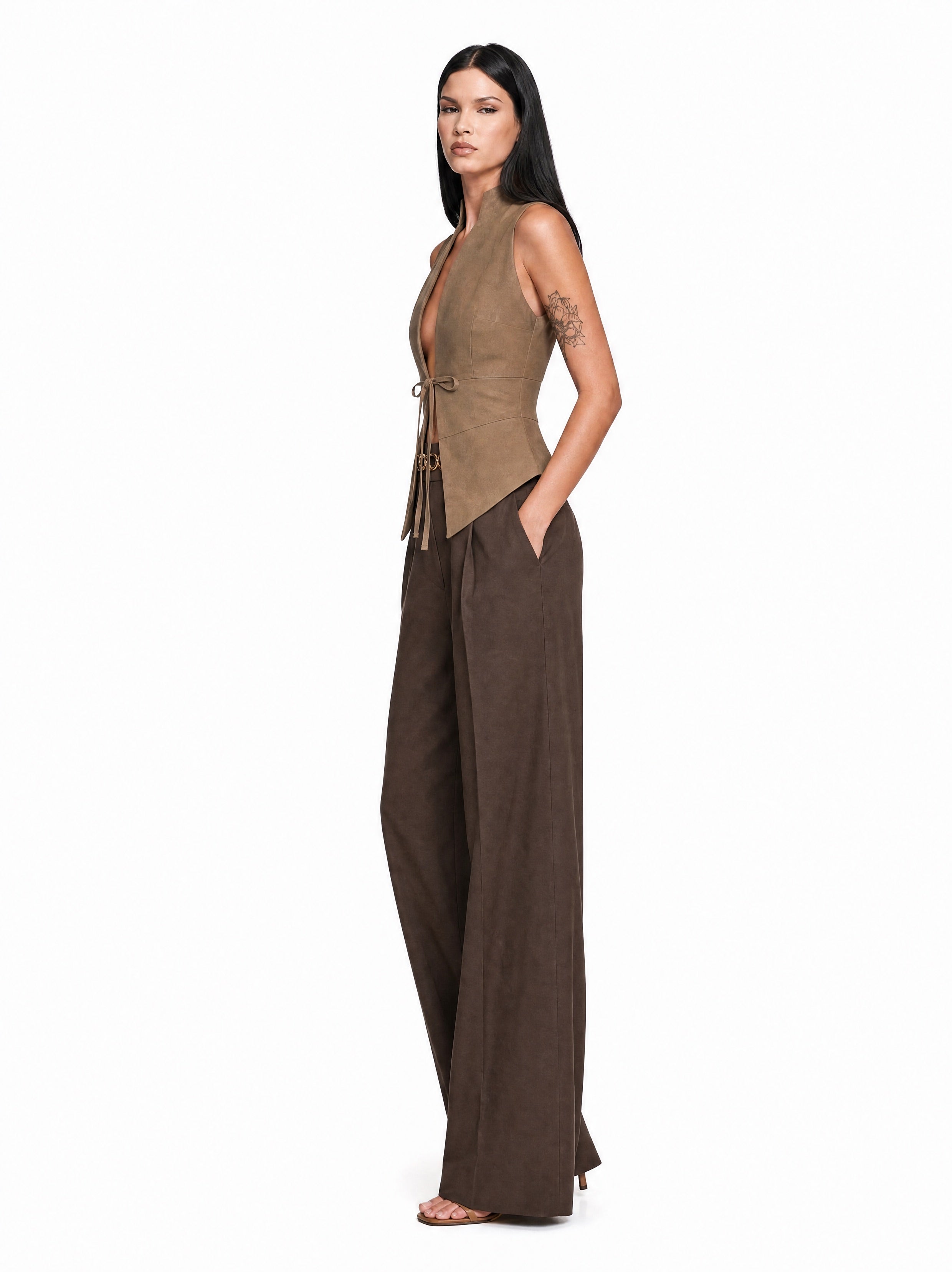 Deep-V Tie Vest